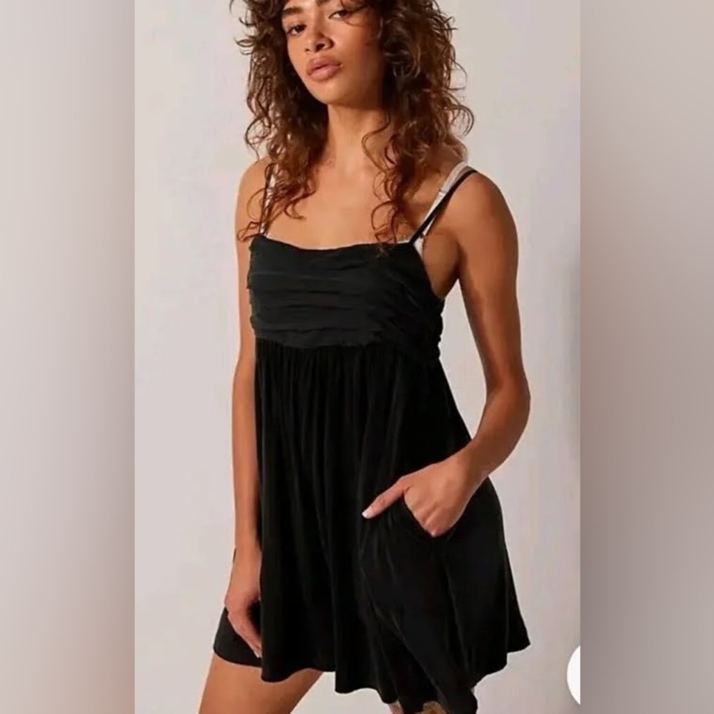 Free People Black Heating Up Romper Size L